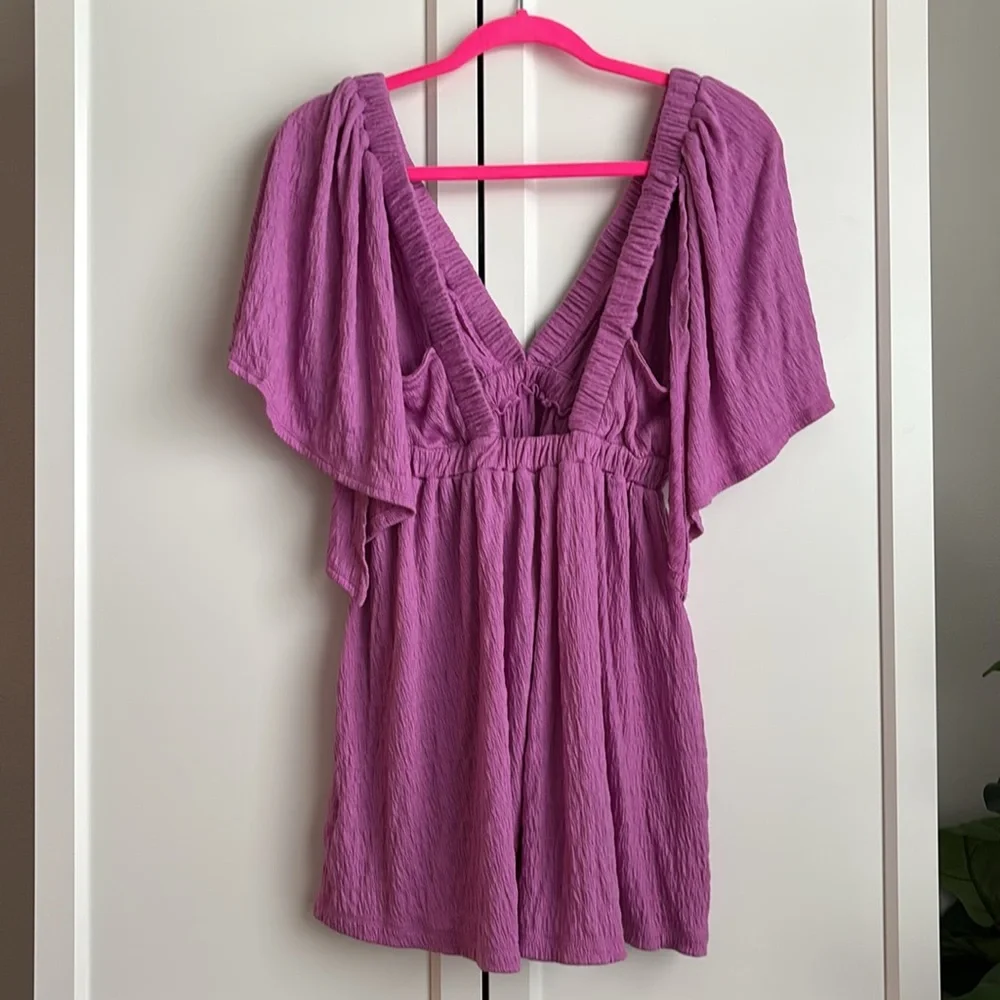 Free People La La Romper, Crushed Violet, XS